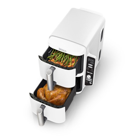 SharkNinja SL400EUWH friteuse Double 9,5 L Autonome 2470 W Friteuse d'air chaud Blanc