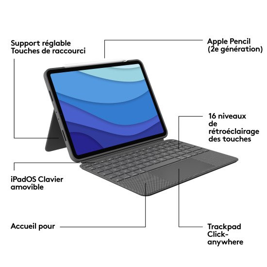 Logitech Combo Touch for iPad Pro 11-inch (1st, 2nd, and 3rd generation)