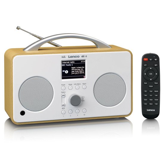 Lenco PIR-645WH Radio portable Numérique Blanc, Bois