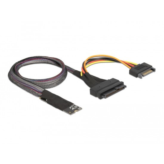 DeLOCK 62984 changeur de genre de câble 67-pin M.2 Key M U.2 SFF-8639/SATA 15-pin Noir