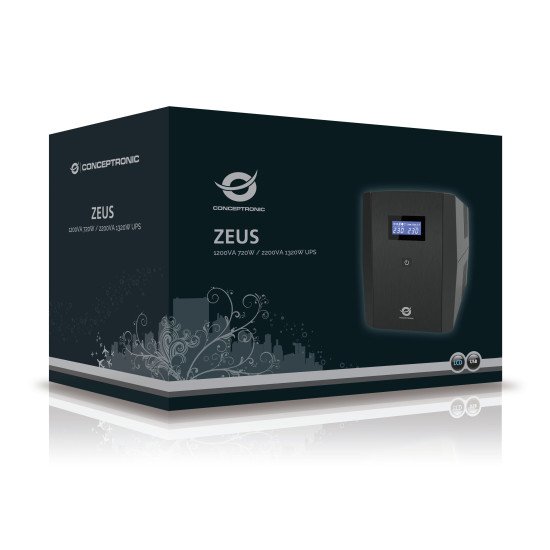 Conceptronic ZEUS04EM UPS Interactivité de ligne 2,2 kVA 1320 W 5 sortie(s) CA