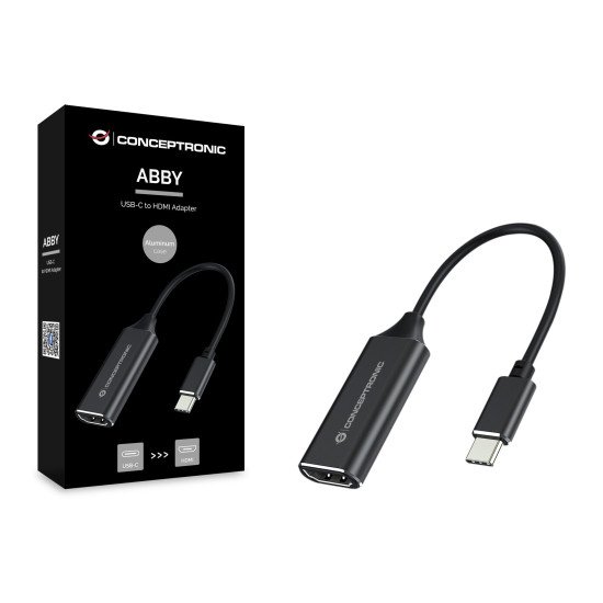 Conceptronic ABBY03B câble vidéo et adaptateur HDMI Type A (Standard) USB Type-C Noir