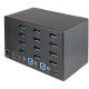 StarTech.com Switch KVM 2 Ports Quadruple Écran DisplayPort - 4K 60Hz UHD HDR - Concentrateur KVM 4K DP 1.2 avec 2 Ports USB 3.0 (5Gbps) & 4 Ports USB 2.0 HID, Audio - Commutation Raccourci Clavier - TAA