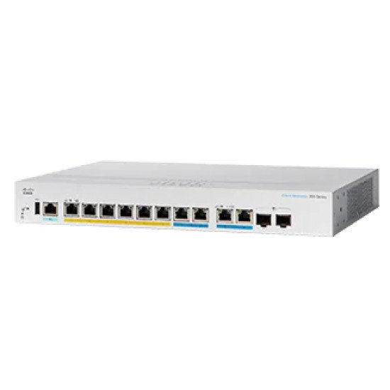 Cisco CBS350 Géré L3 2.5G Ethernet (100/1000/2500) Connexion Ethernet, supportant l'alimentation via ce port (PoE) 1U Noir, Gris