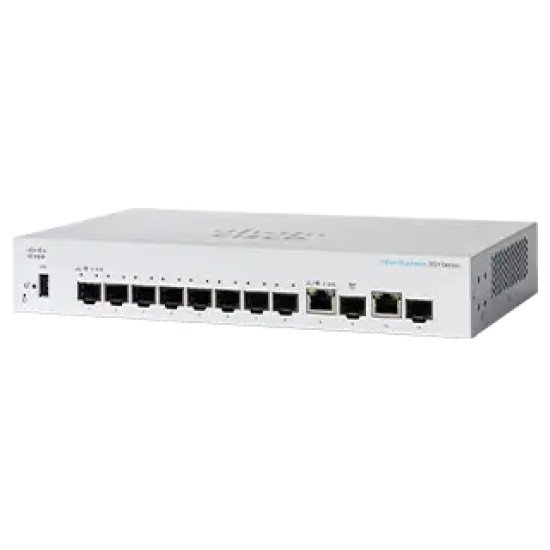 Cisco CBS350-8S-E-2G-UK commutateur réseau Géré L3 Gigabit Ethernet (10/100/1000) 1U Noir, Gris