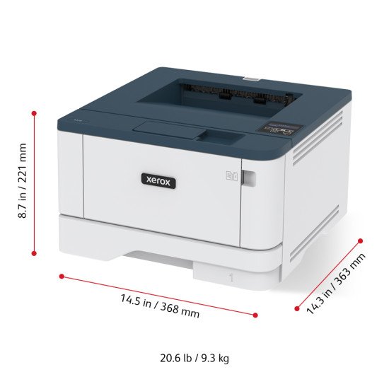 Xerox B310 Imprimante recto verso sans fil A4 40 ppm, PS3 PCL5e/6, 2 magasins Total 350 feuilles, UK