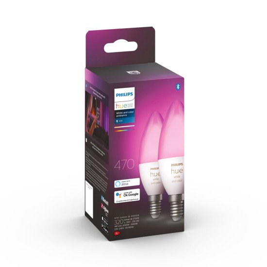 Philips Hue White and Color ambiance Flamme - Ampoule connectée E14 - (pack de 2)