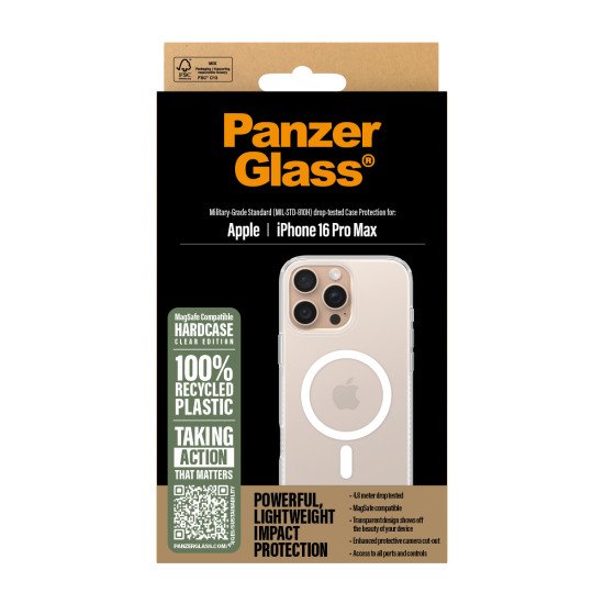 PanzerGlass PG HardC White MagS iPhone 16 6.9InchPro coque de protection pour téléphones portables Housse Transparent