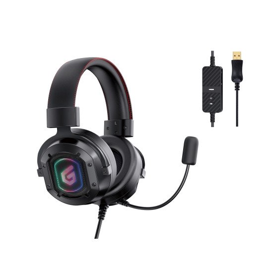 Conceptronic ATHAN02B écouteur/casque Avec fil Arceau Jouer USB Type-A Noir