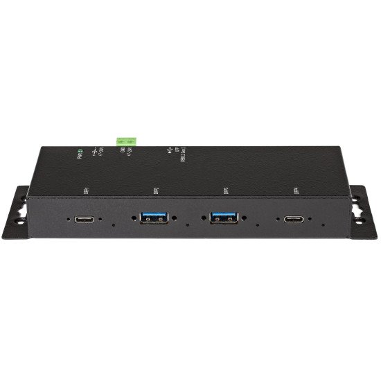 StarTech.com Hub USB C 4 Ports 10Gbps - Hub Industriel USB Type C - Métal - 2x USB-C & 2x USB-A - Protection Surtension ESD - Hôte USB-C ou USB-A - Hub USB 3.1 Gen 2 Auto-Alimenté Montable