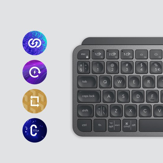 Logitech MX Keys Mini clavier RF sans fil + Bluetooth QWERTY Anglais britannique Graphite