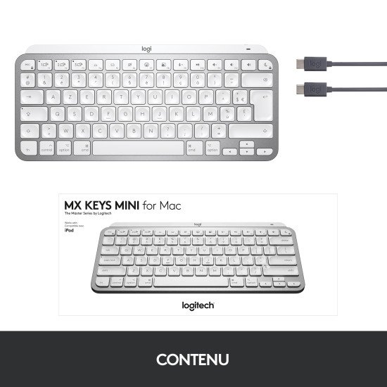 Logitech MX Keys Mini for Mac clavier RF sans fil + Bluetooth QWERTY US International