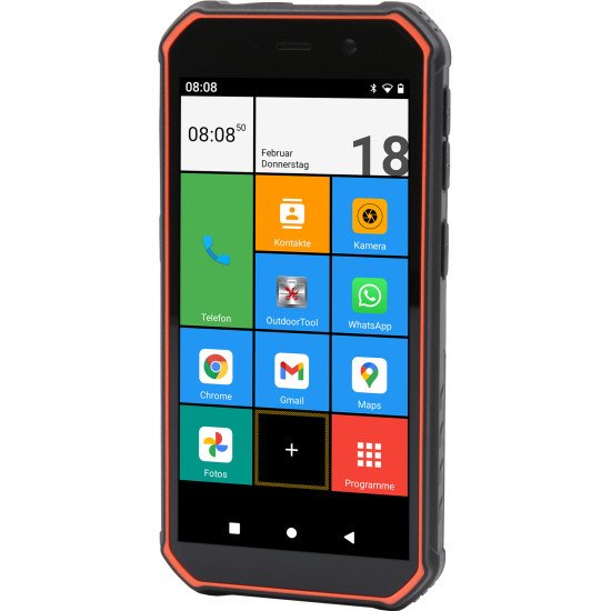 Olympia TREK 14 cm (5.5") Double SIM Android 10.0 4G USB Type-C 3 Go 32 Go 5000 mAh Noir, Orange