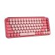 Logitech POP Keys Wireless Mechanical Keyboard With Emoji Keys clavier Bluetooth AZERTY Français Rose