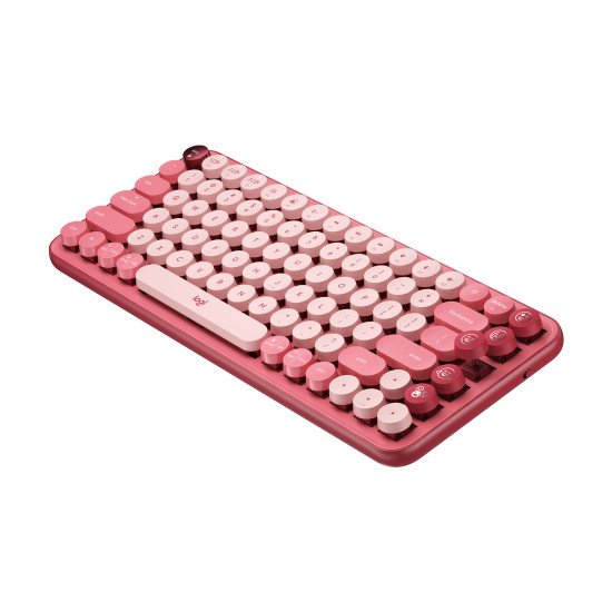 Logitech POP Keys Wireless Mechanical Keyboard With Emoji Keys clavier Bluetooth AZERTY Français Rose