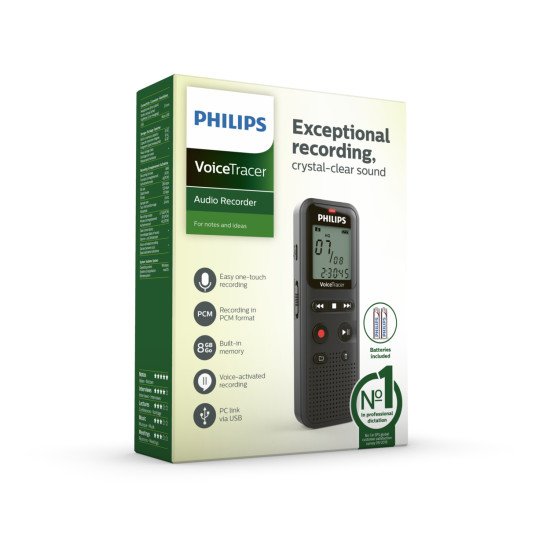 Philips VoiceTracer 8 kHz Noir