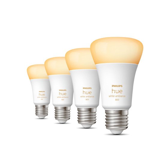 Philips Hue White ambiance A60 - Ampoule connectée E27 - 800 (pack de 4)