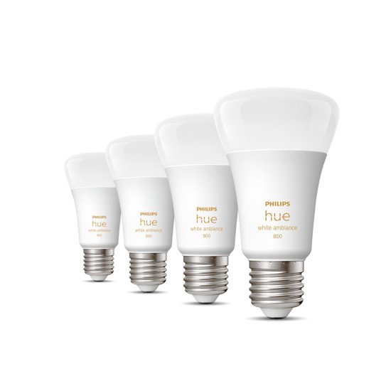 Philips Hue White ambiance A60 - Ampoule connectée E27 - 800 (pack de 4)