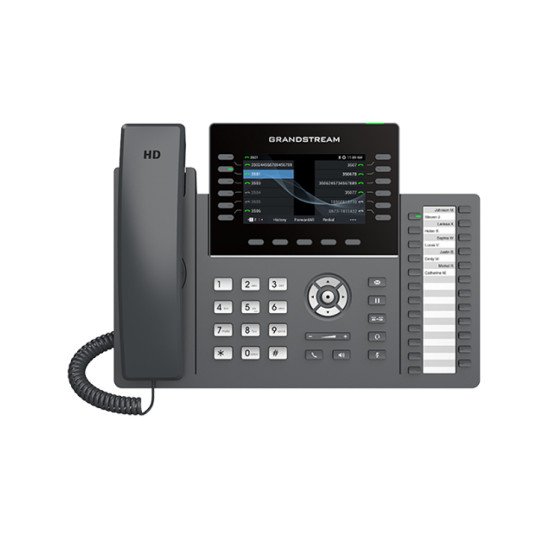 Grandstream Networks GRP2636 téléphone fixe Noir 12 lignes LCD Wifi