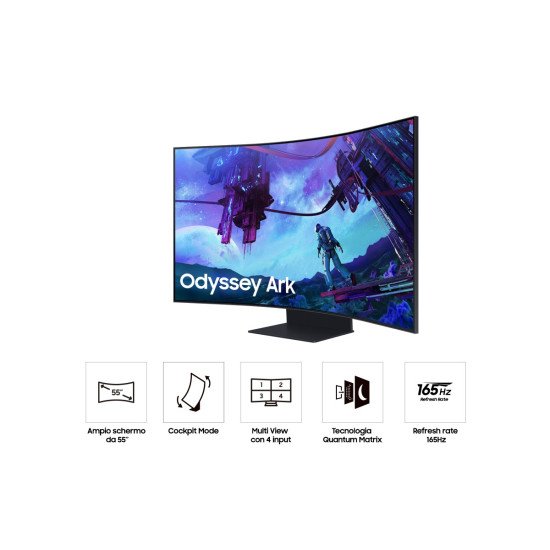 Samsung Odyssey S55CG970NU écran PC 139,7 cm (55") 3840 x 2160 pixels 4K Ultra HD LED Noir