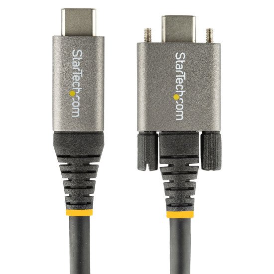 StarTech.com Câble USB C 10Gbps 1m à Verouillage par Vis Latérale - Câble USB 3.1/3.2 Gen 2 Type-C - 100W/5A Power Delivery, DP Alt Mode, Cordon USB-C à Double Vis de Fixation - Charge/Synchronisation