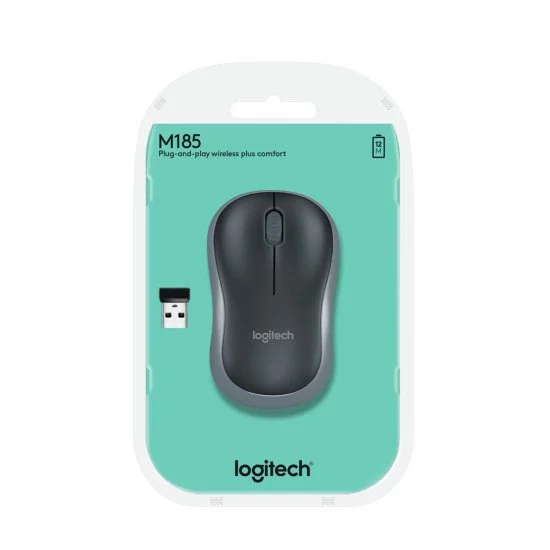 Souris sans fil compacte Logitech M185, conçue pour les