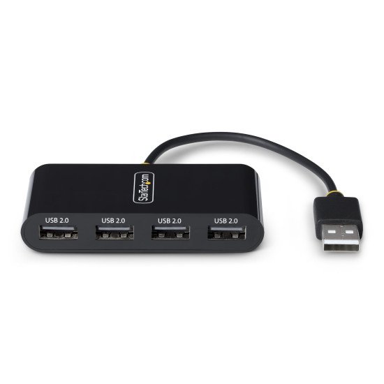 StarTech.com Hub USB 2.0 à Ports, Alimentation par Bus USB, Petit Hub USB de Voyage, Répartiteur USB 2.0, Hub USB Portable Multi-Ports, 480Mbps, Protection contre les sur-courants (OCP)