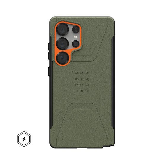 Urban Armor Gear Civilian coque de protection pour téléphones portables 17,3 cm (6.8") Housse Olive, Orange