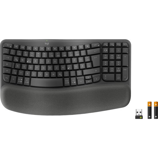 Logitech Wave Keys for Business clavier Bureau RF sans fil + Bluetooth QWERTZ Allemand Graphite