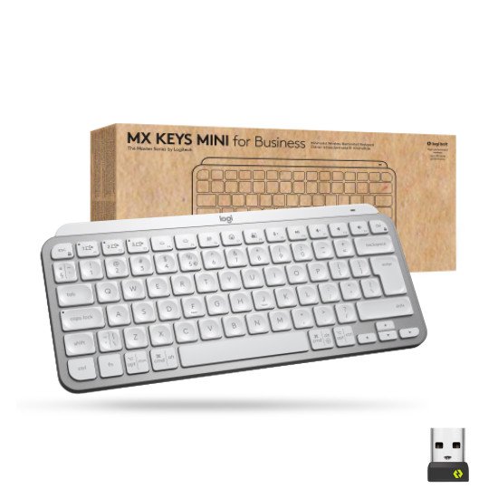 Logitech Mx Keys Mini For Business clavier RF sans fil + Bluetooth QWERTY Anglais Gris