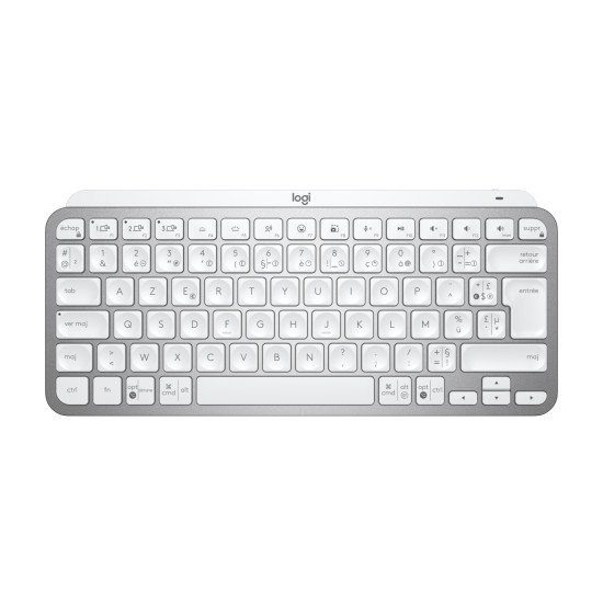 Logitech MX Keys Mini for Business clavier RF sans fil + Bluetooth AZERTY Français Aluminium, Blanc