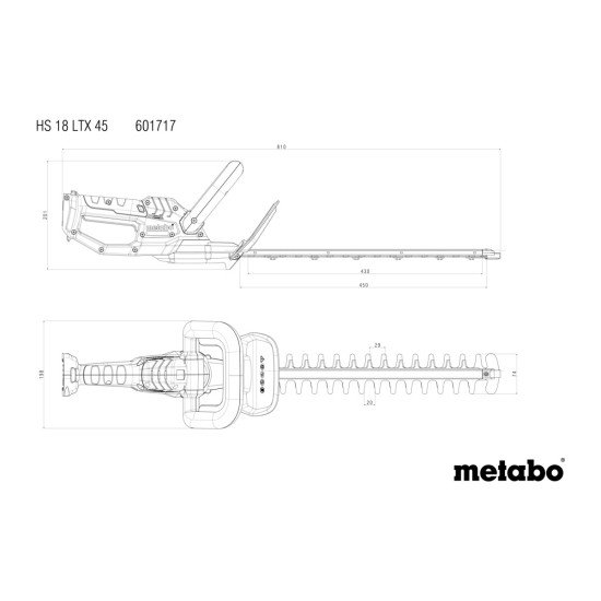 Metabo HS 18 LTX 45 Double-lame 2 kg