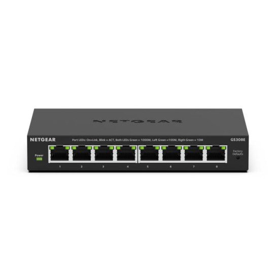 NETGEAR GS308E Géré L2/L3 Gigabit Ethernet (10/100/1000) Connexion Ethernet POE Noir