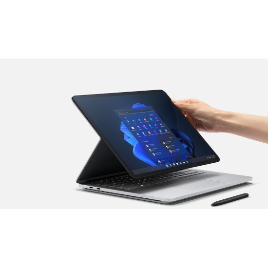 Microsoft Surface Laptop Studio Intel® Core™ i7 i7-11370H Hybride (2-en-1) 36,6 cm (14.4") Écran tactile 32 Go LPDDR4x-SDRAM 2 To SSD NVIDIA GeForce RTX 3050 Ti Wi-Fi 6 (802.11ax) Windows 11 Pro Platine