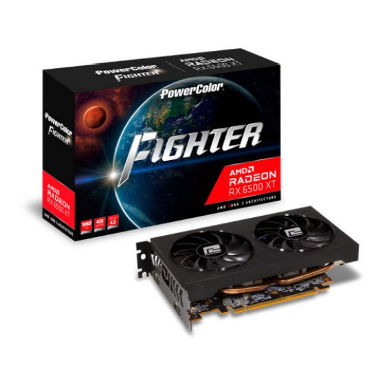 PowerColor AXRX 6500XT 4GBD6-DH/OC carte graphique AMD Radeon RX 6500 XT 4 Go GDDR6