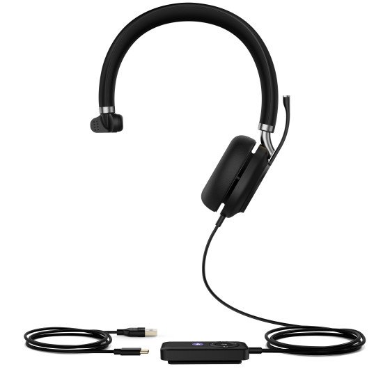 Yealink UH38 Mono Teams Casque Avec fil &sans fil Arceau Bureau/Centre d'appels Bluetooth Noir