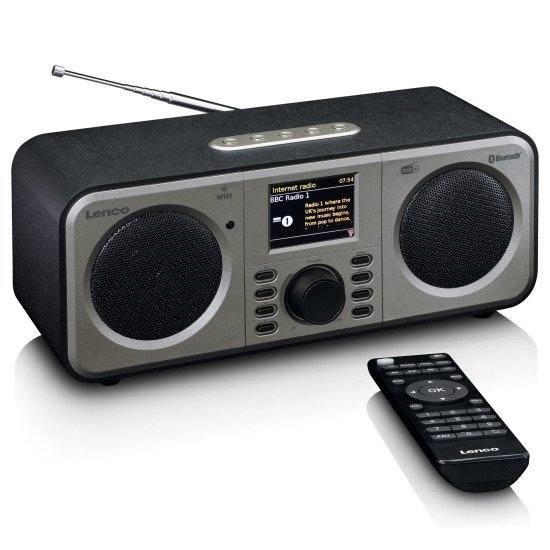 Lenco DIR-141BK Radio portable Internet Noir, Argent