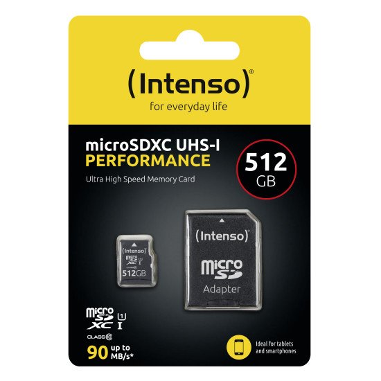 Intenso microSD 512GB UHS-I Perf CL10| Performance 512 Go Classe 10