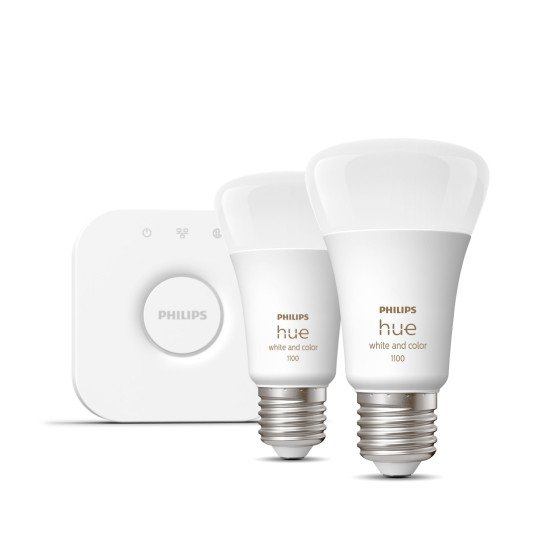 Philips Hue White and Color ambiance Kit de démarrage : 2 ampoules connectées E27 (1100)