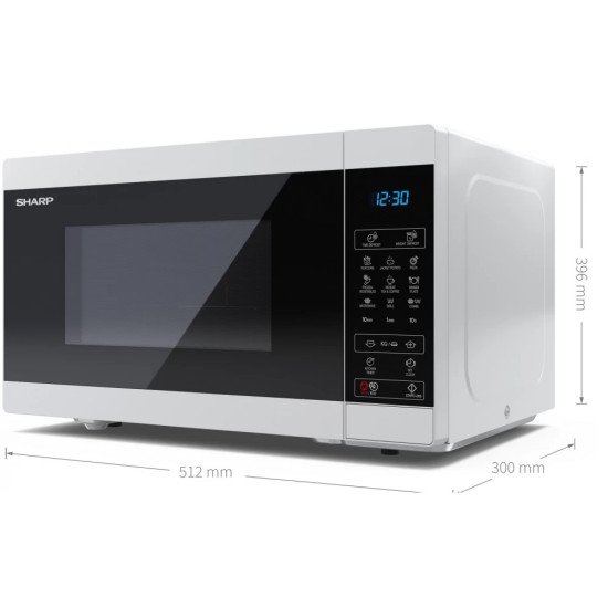 Sharp YC-MG81E-W micro-onde Noir, Blanc Micro-ondes grill Comptoir 28 L 900 W