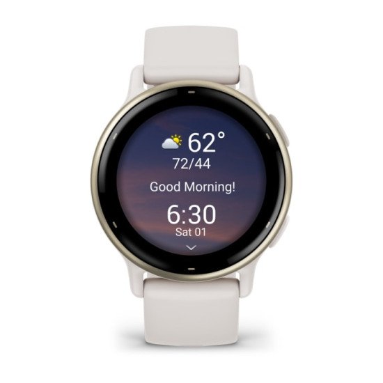 Garmin Vivoactive 5 3,05 cm (1.2") AMOLED Numérique 390 x 390 pixels Écran tactile Blanc Wifi GPS (satellite)