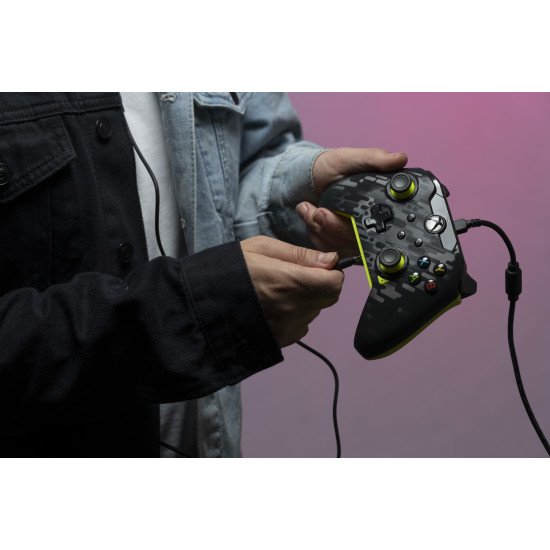 PDP Manette filaire: Carbone électriquePour Xbox Series X|S, Xbox One et Windows 10/11