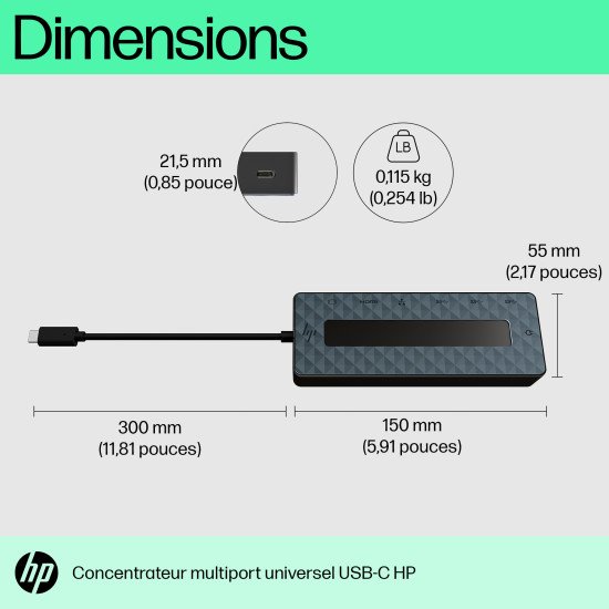 HP 50H98AA USB 3.2 Gen 1 (3.1 Gen 1) Type-C Noir