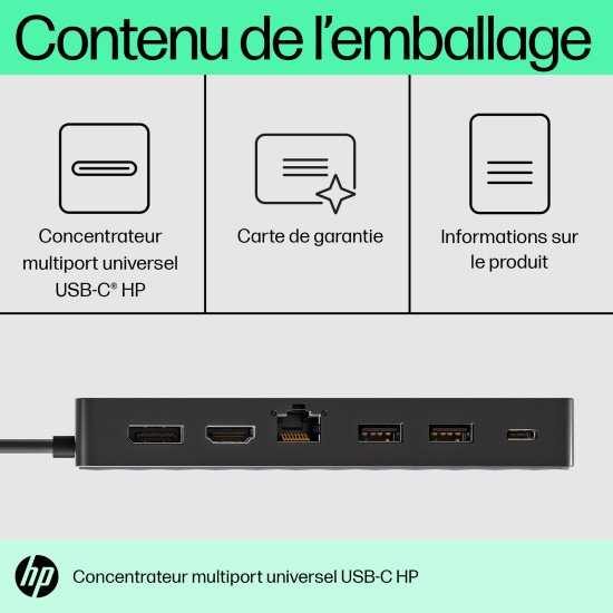 HP 50H98AA USB 3.2 Gen 1 (3.1 Gen 1) Type-C Noir