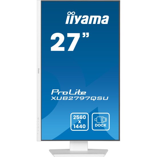 iiyama ProLite XUB2797QSU-W2 écran PC 68,6 cm (27") 2560 x 1440 pixels Quad HD LED Blanc