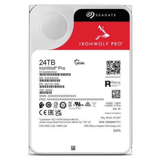 Seagate IronWolf Pro ST24000NT002 disque dur 3.5" 24 To Série ATA III