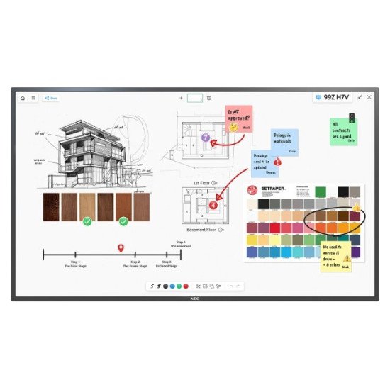 NEC MultiSync M551 Écran plat interactif 139,7 cm (55") LCD 500 cd/m² 4K Ultra HD Noir Écran tactile 24/7