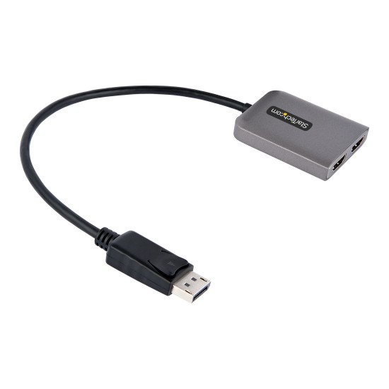 StarTech.com Hub DisplayPort HDMI Double - Dual HDMI 4K 60Hz - Hub DP vers HDMI MST - Convertisseur DisplayPort Mâle vers HDMI Femelle - Convertisseur DP vers 2x HDMI avec Câble de 30cm - DisplayPort splitter Hub