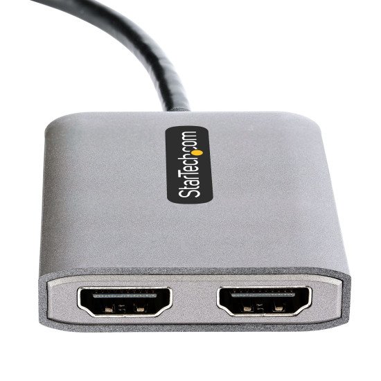 StarTech.com Hub DisplayPort HDMI Double - Dual HDMI 4K 60Hz - Hub DP vers HDMI MST - Convertisseur DisplayPort Mâle vers HDMI Femelle - Convertisseur DP vers 2x HDMI avec Câble de 30cm - DisplayPort splitter Hub