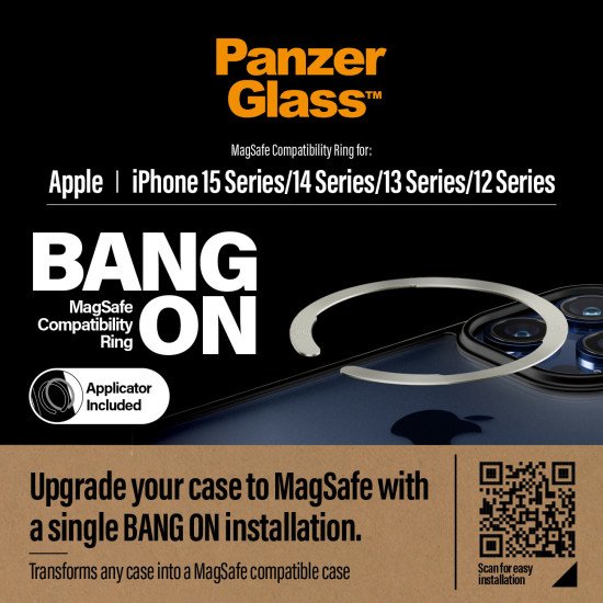 PanzerGlass MagSafe compatibility ring for iP12 13 14 and 2023 coque de protection pour téléphones portables Housse Transparent